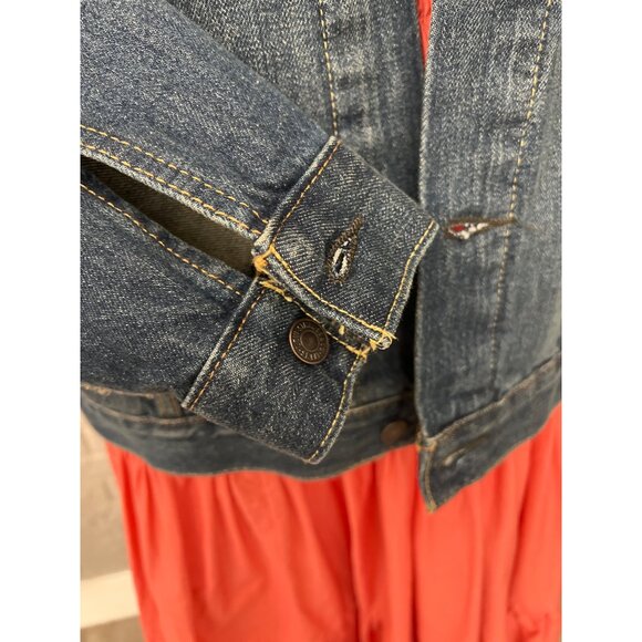 Levi Women Long Sleeve 90'S Denim Trucker Jacket Size L - Picture 8 of 11